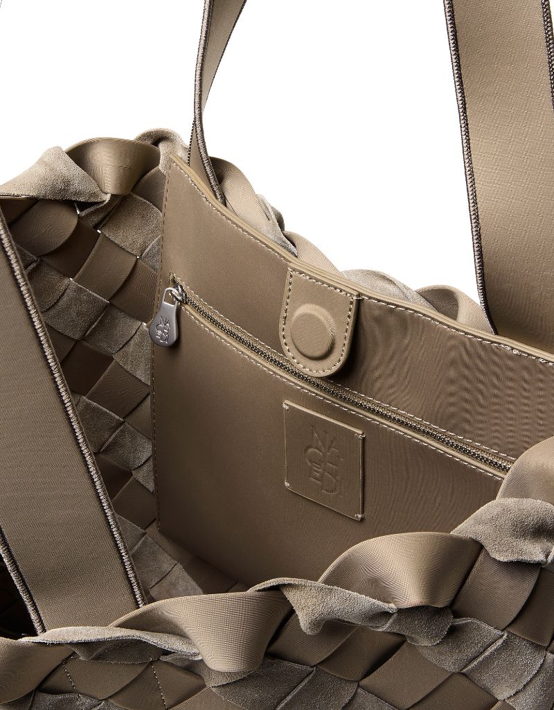Como Shopper Tope Striped Suede Bluff