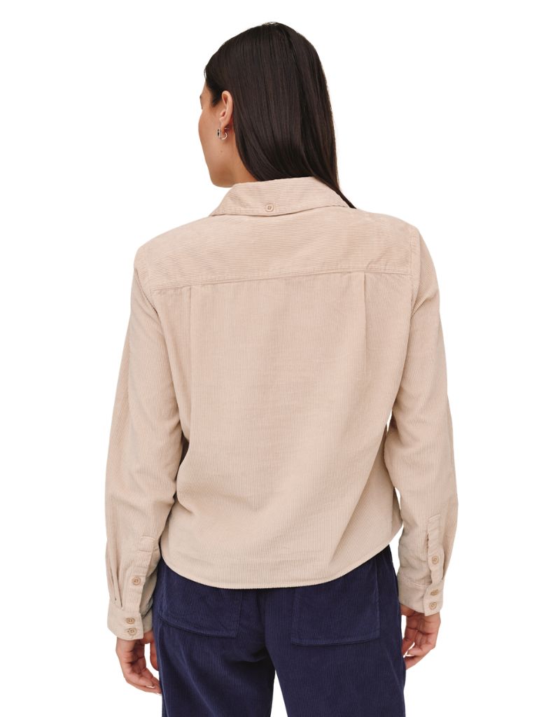Long Sleeve Patch Pocket Work Shirt Corduroy Oat