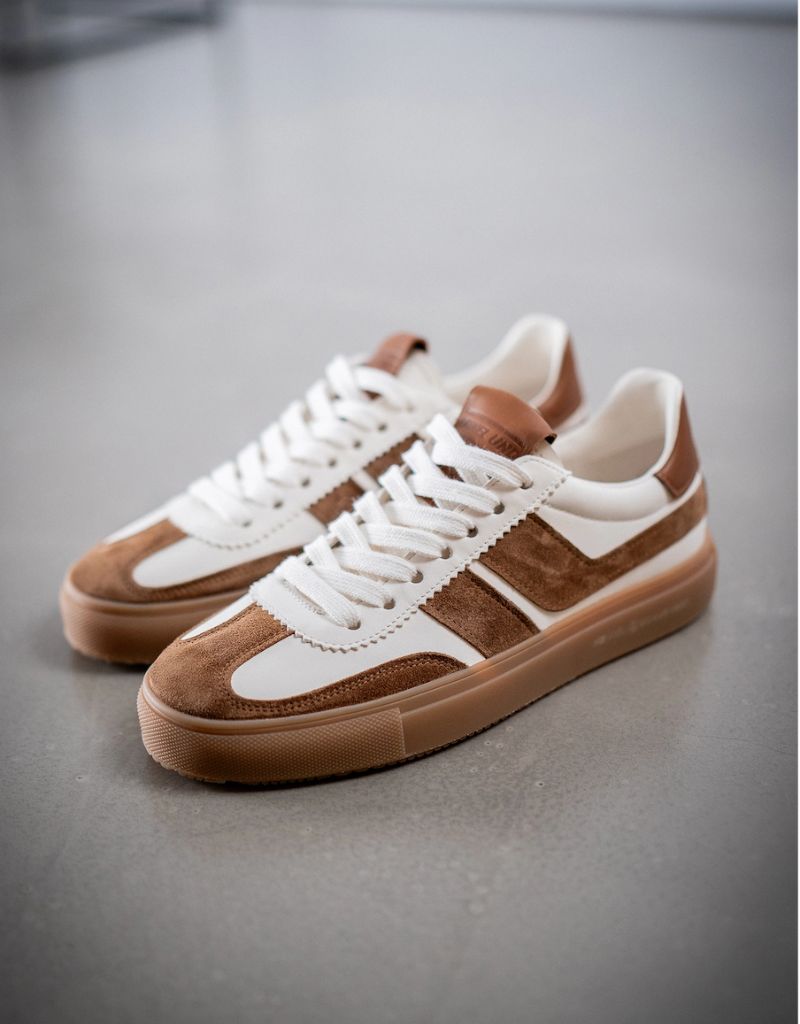 Leni Suede and Leather Sneaker Caramel/Butter/Cognac