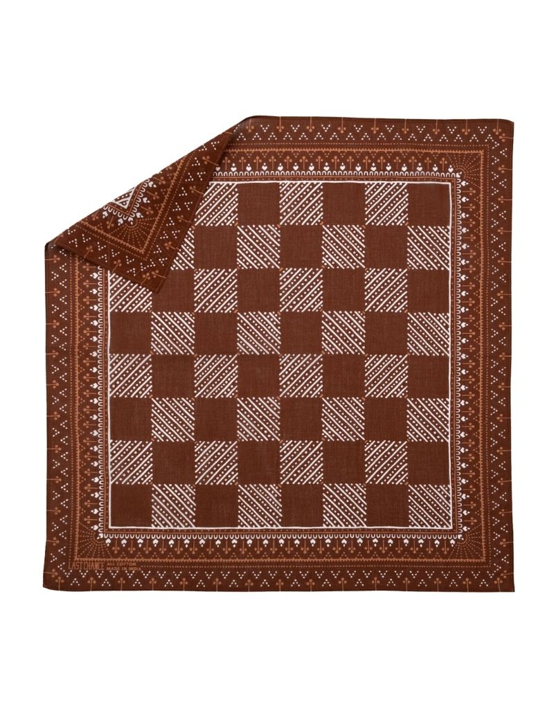 Cotton Checker Bandana Cocoa