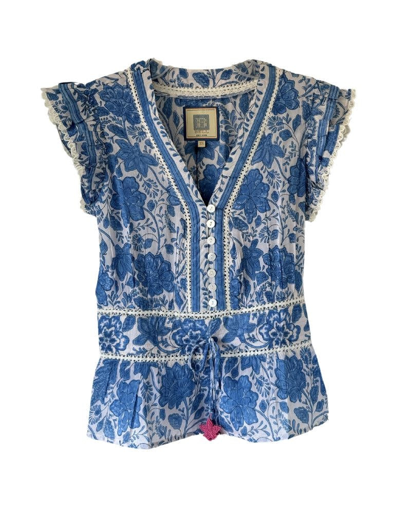 Lisa Top Blue Floral 9
