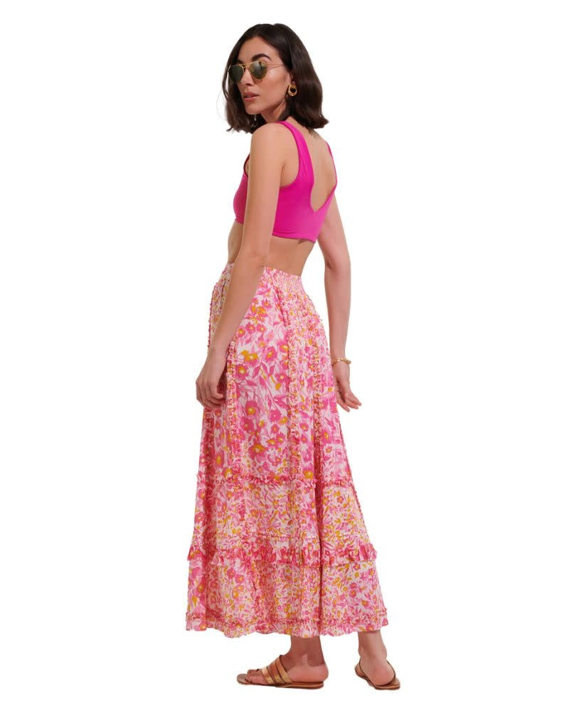 Long Skirt Amanda V & V Crep Pink Nuances