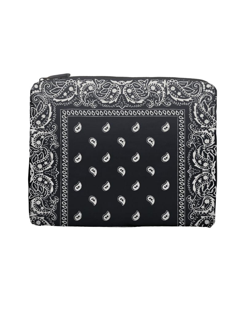 Convertible Crossbody Bag Black Bandana Print