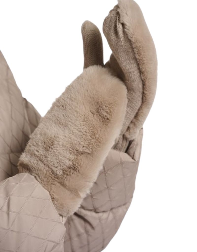 Oxo Faux Fur Gloves Oat