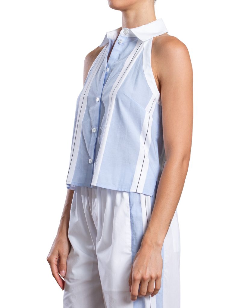 Atlas Halter in Bari Stripe Blue