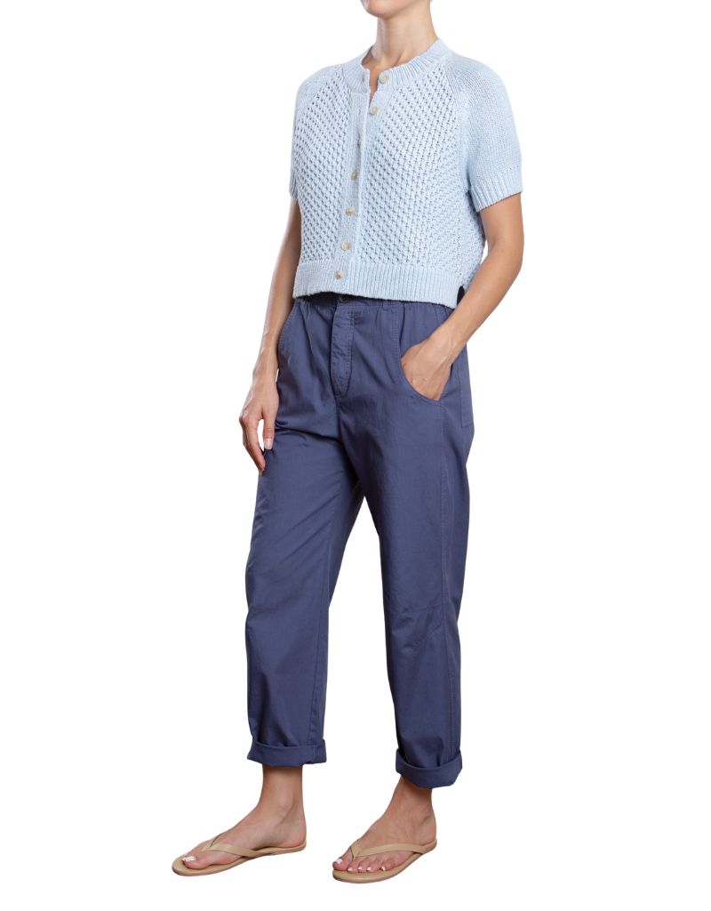 Claire Pant in Paperweight Cotton Blueberry