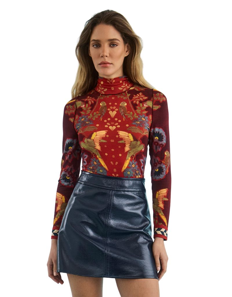Connor Top Birds of a Feather Maroon F26