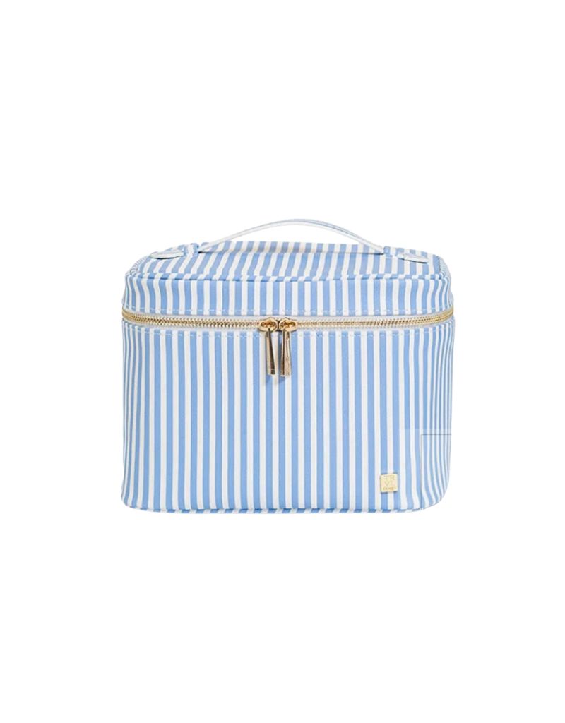 Luxe Vanity Train Case Pimlico Stripe Chambray