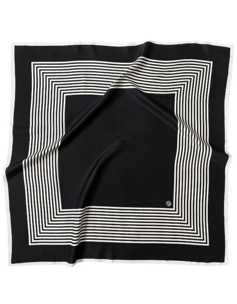 No. 2 Black and Cream Scarf 90cm