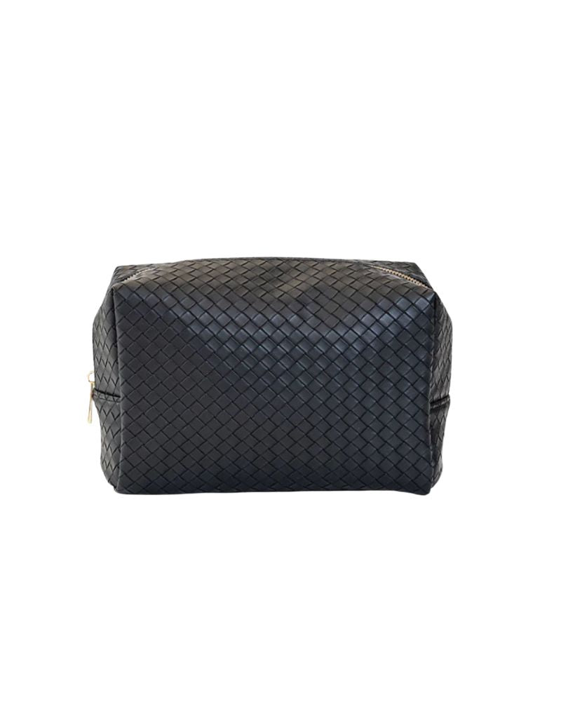 Luxe Everyday Cosmetic Bag Woven Jet