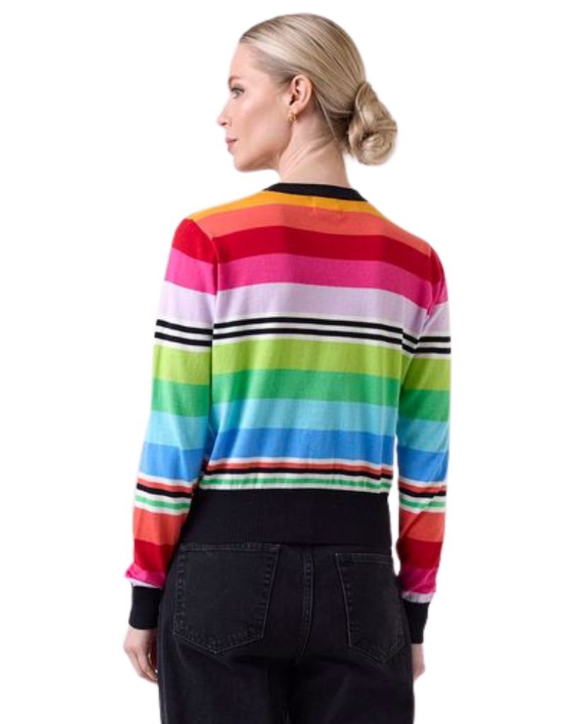Wispr Ivy Striped Crew Black with Rainbow