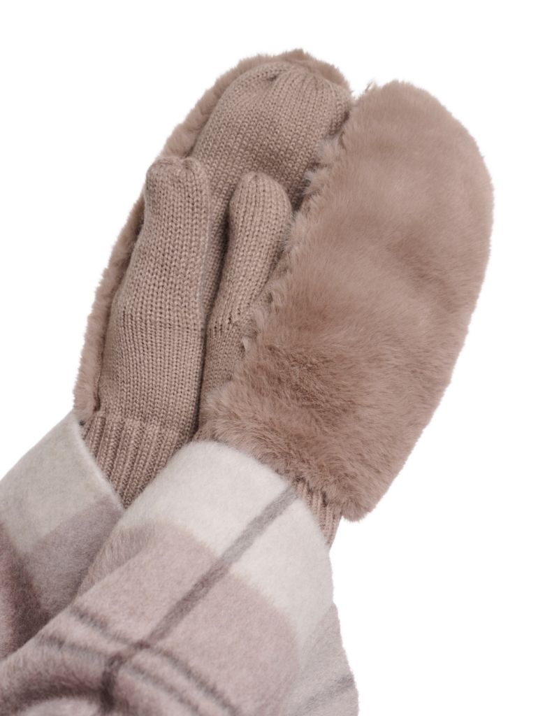 Oxo Faux Fur Gloves Mocha Latte F26