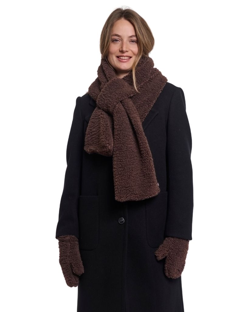 Asho Teddy Scarf Coffee Roast F26