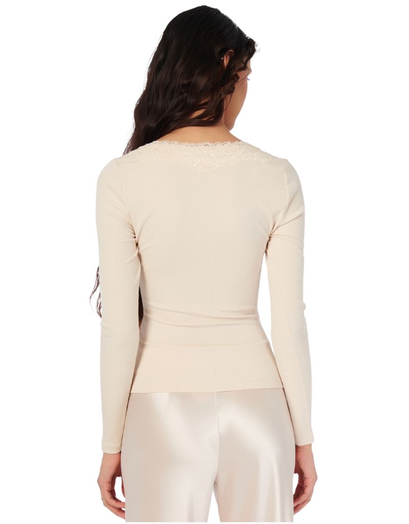 Rooney Rib Knit Top Bone F26