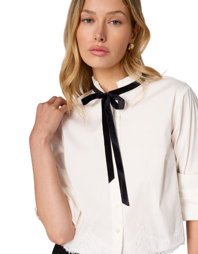 Taylor Poplin Button Down Shirt White H26