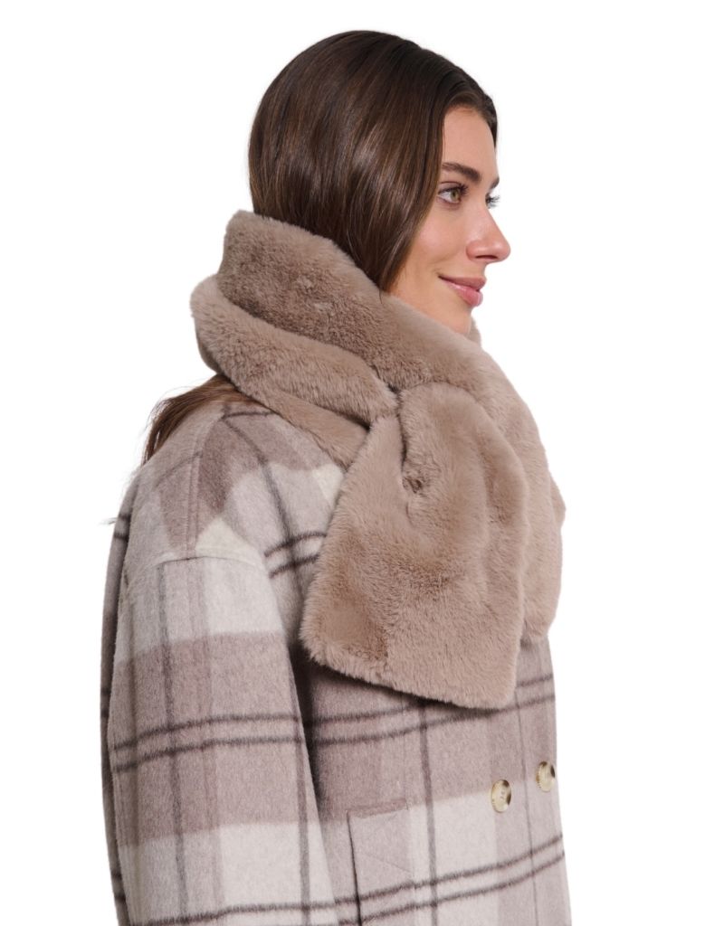 Stip Faux Fur Scarf Mocha Latte F26