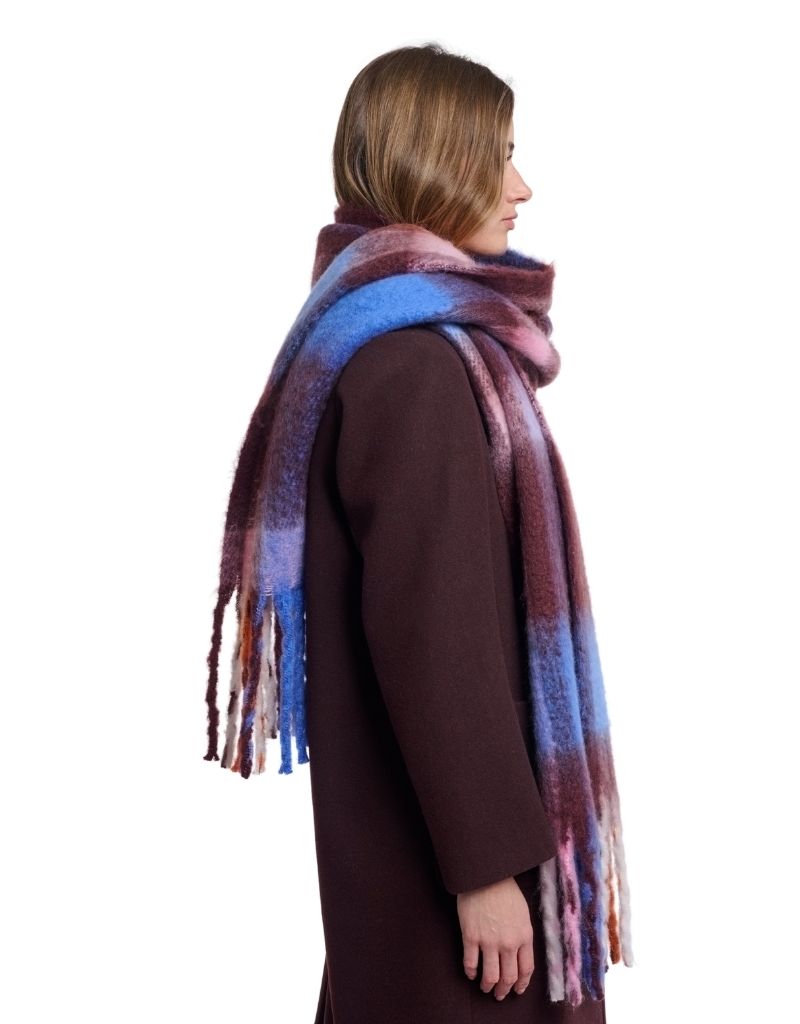 Hibbe Scarf Blue Fudge Check