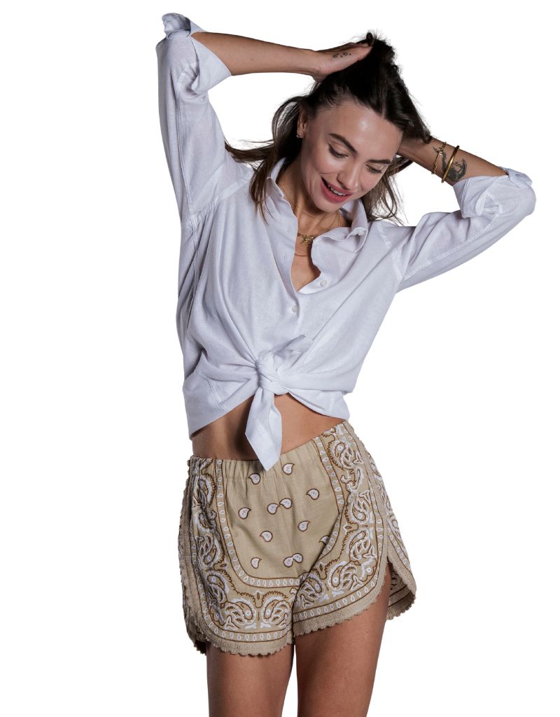 Bandana Shorts Beige Su26