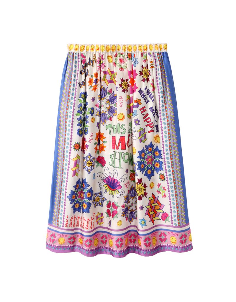 Vanessa Printed Midi Skirt Markers