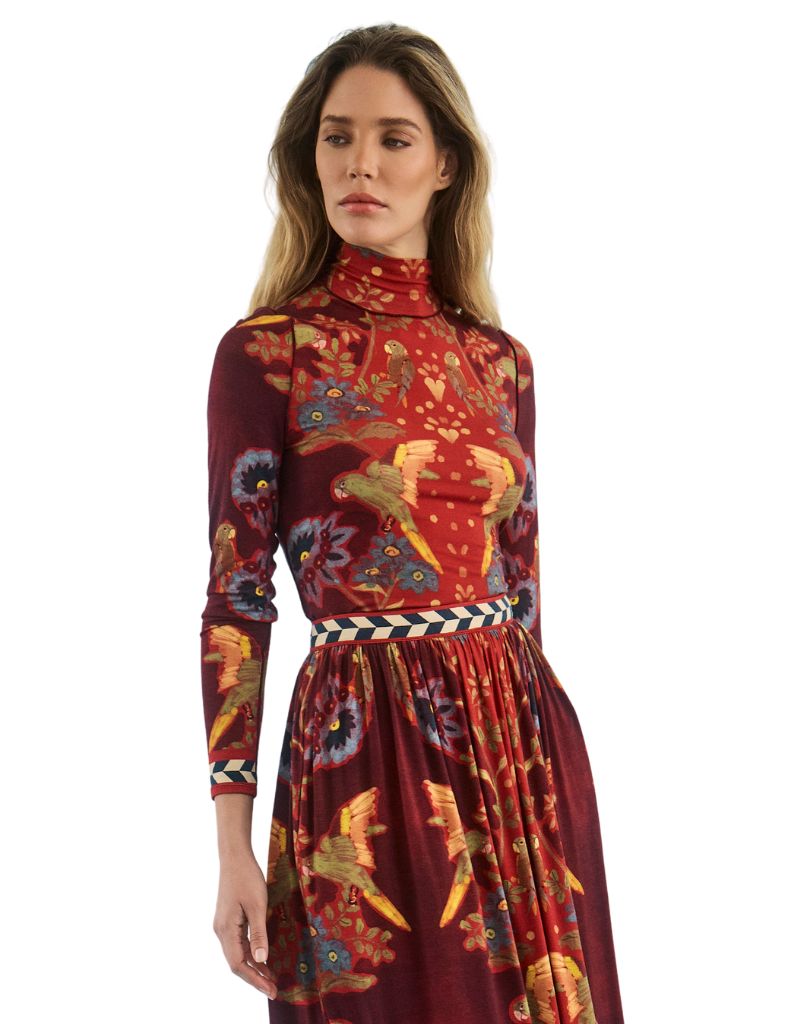 Connor Top Birds of a Feather Maroon F26