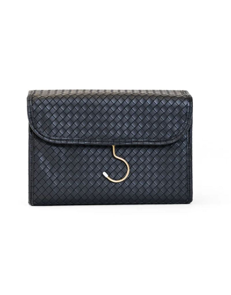 Luxe Hanging Toiletry Case Woven Jet
