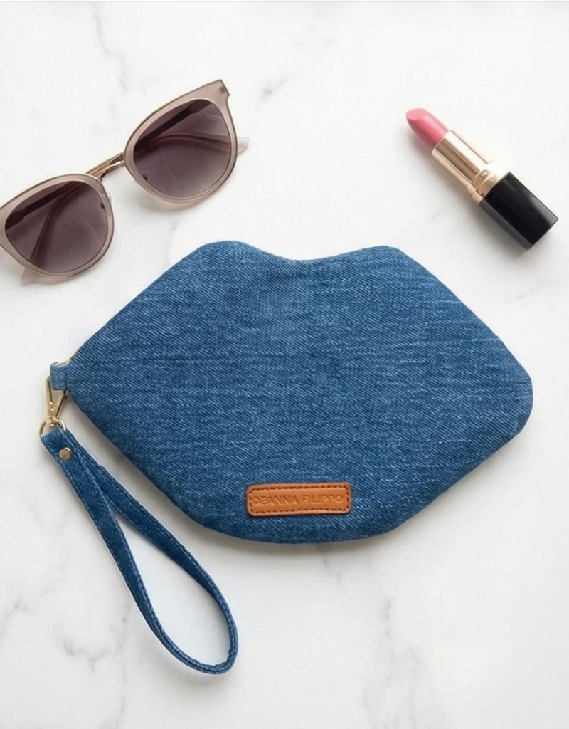 The Blake Mid Blu Denim Lip Pouch