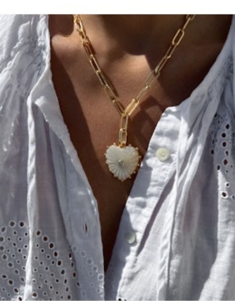 Malene Mother Of Pearl Heart Clip Charm