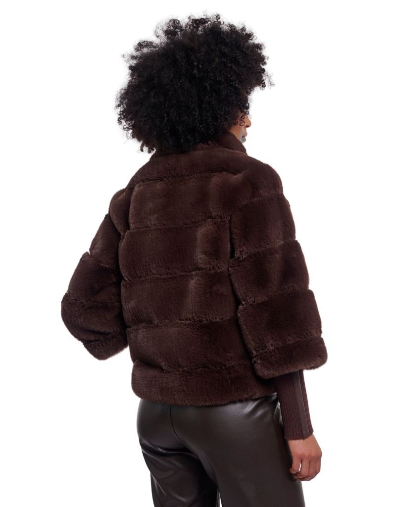 Feline Jacket with Rib Cuffs Coffee Roast