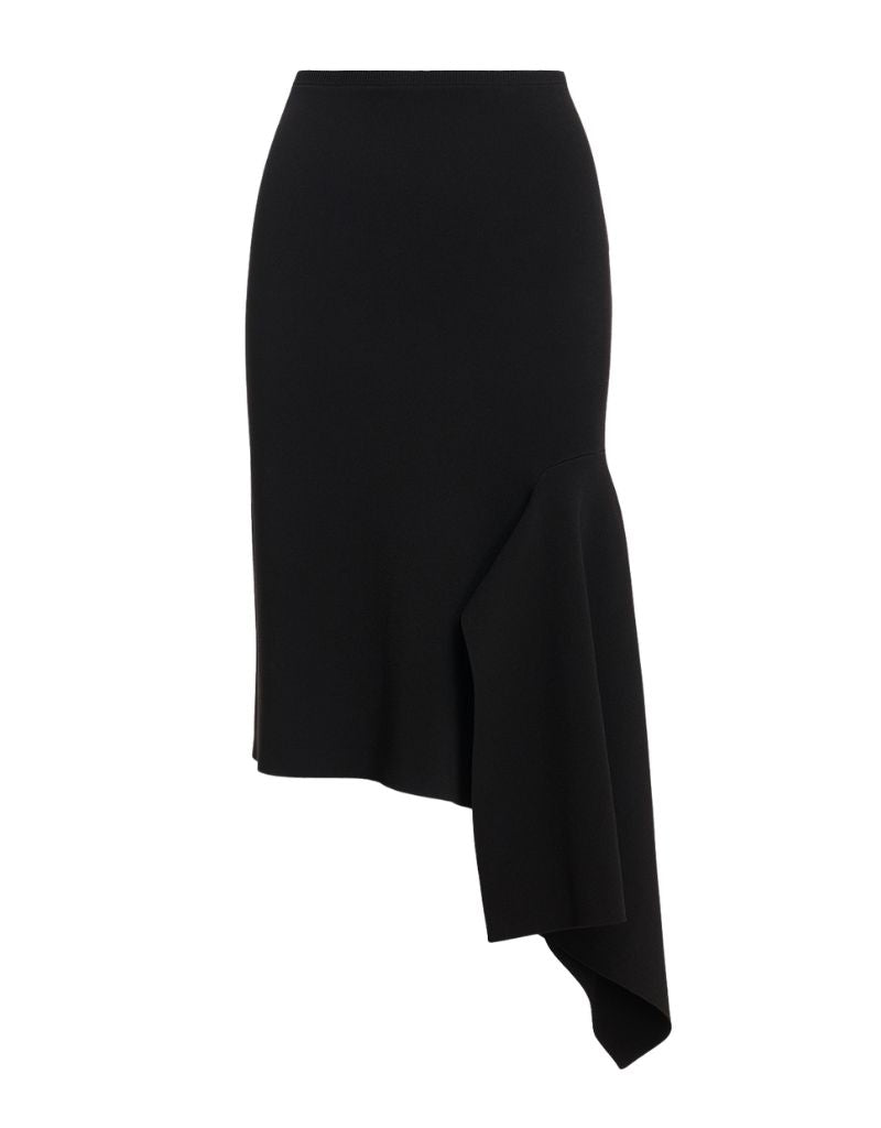 Kap Knitted Skirt with Frill Black F26