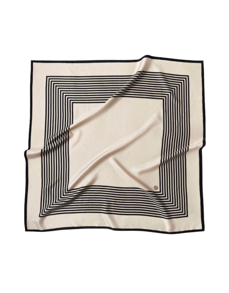 No. 1 Sand and Black Scarf 90cm