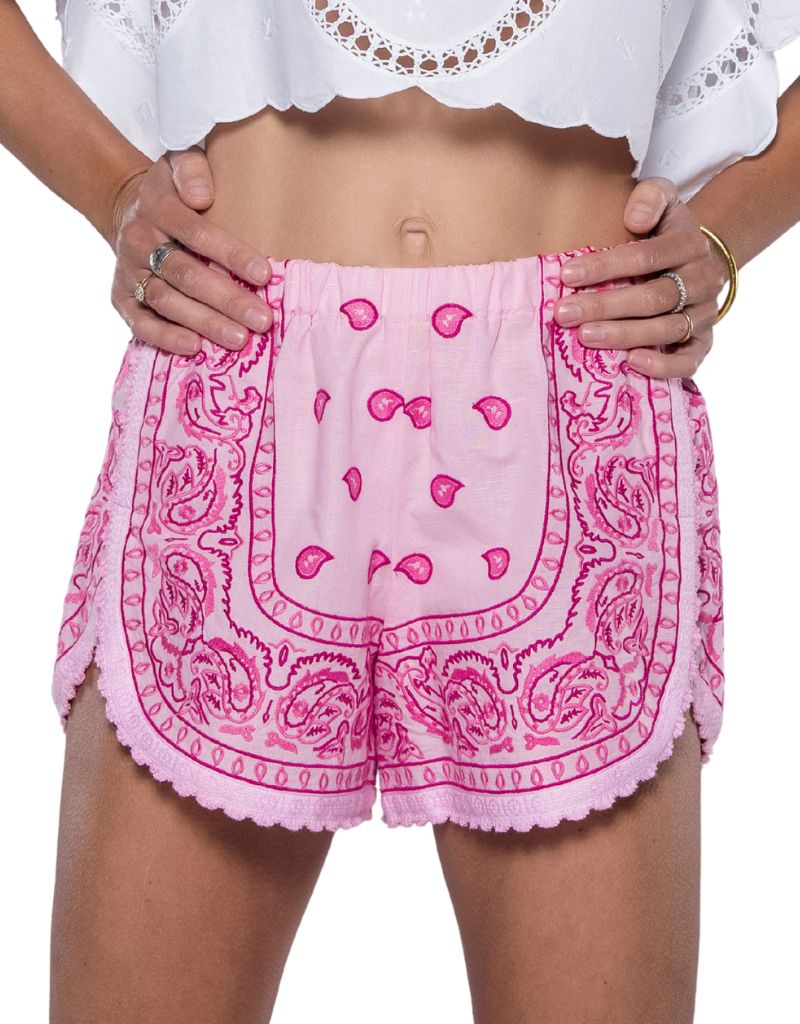 Bandana Shorts Pastel Pink Su26