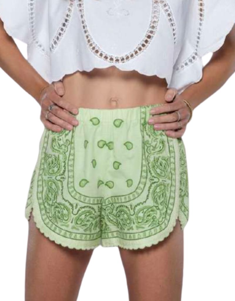 Bandana Shorts Pastel Green Su26