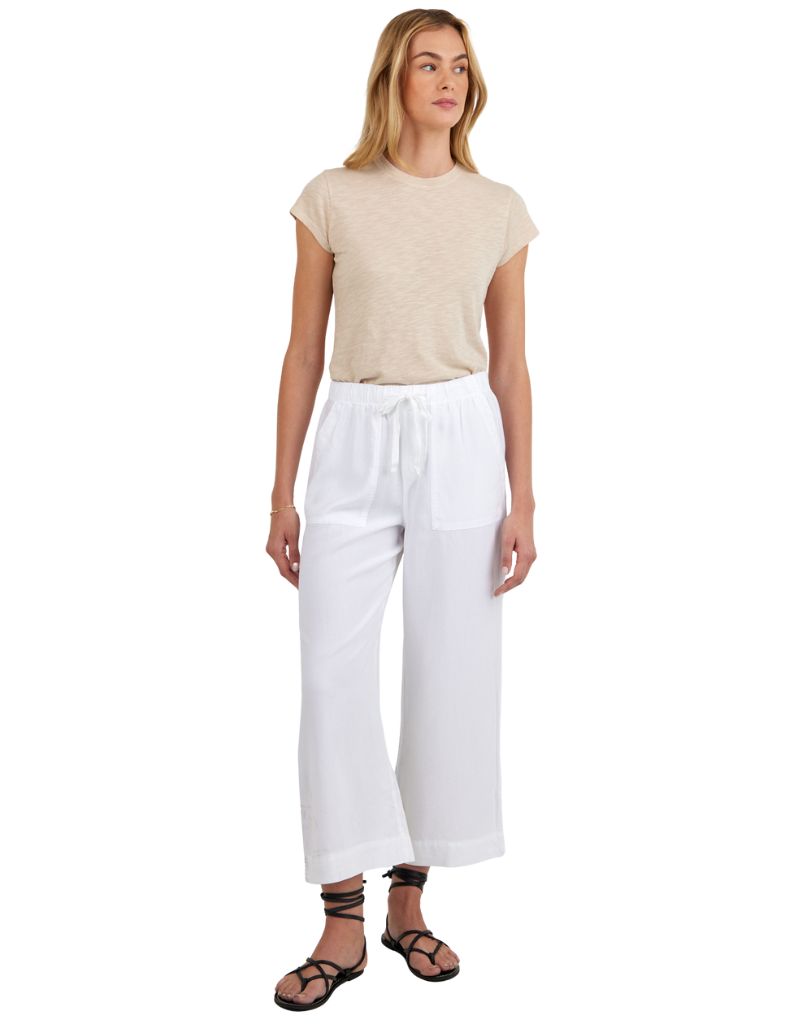 Easy Pocket Wide Leg Crop White