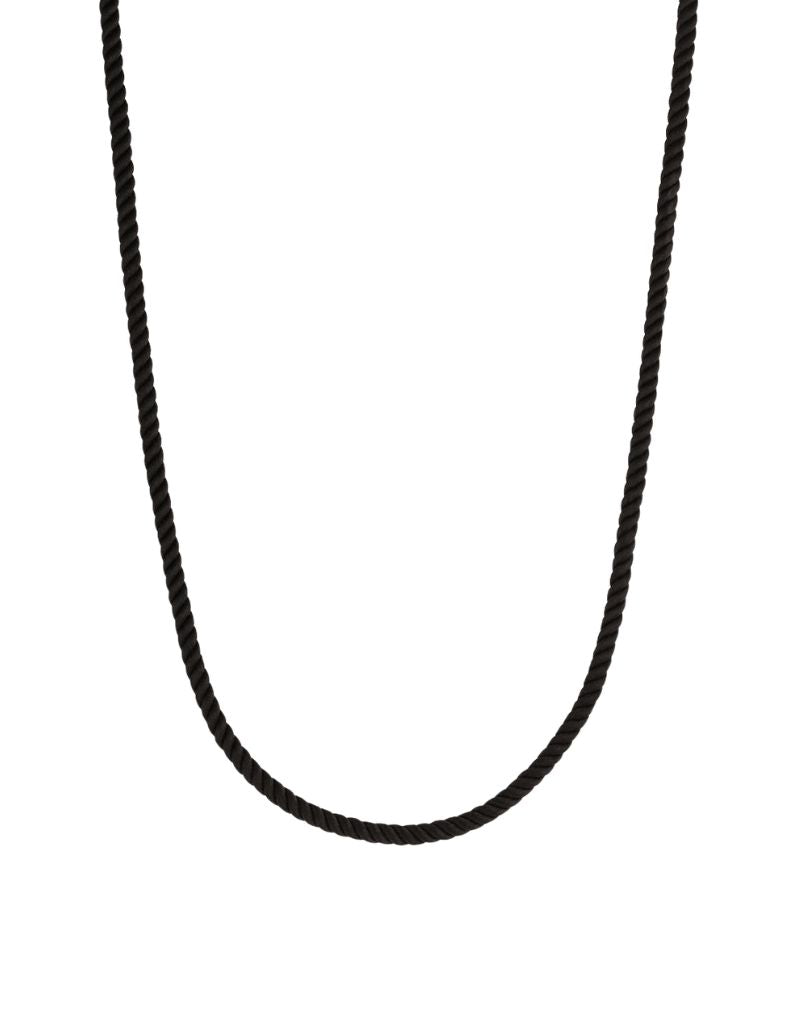 Coco Silk Cord Necklace 15-17 Inch Noir