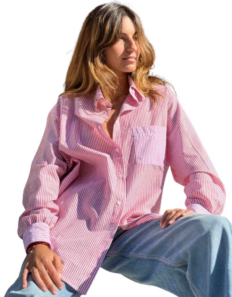 Fines Rayures Shirt Red Fushia