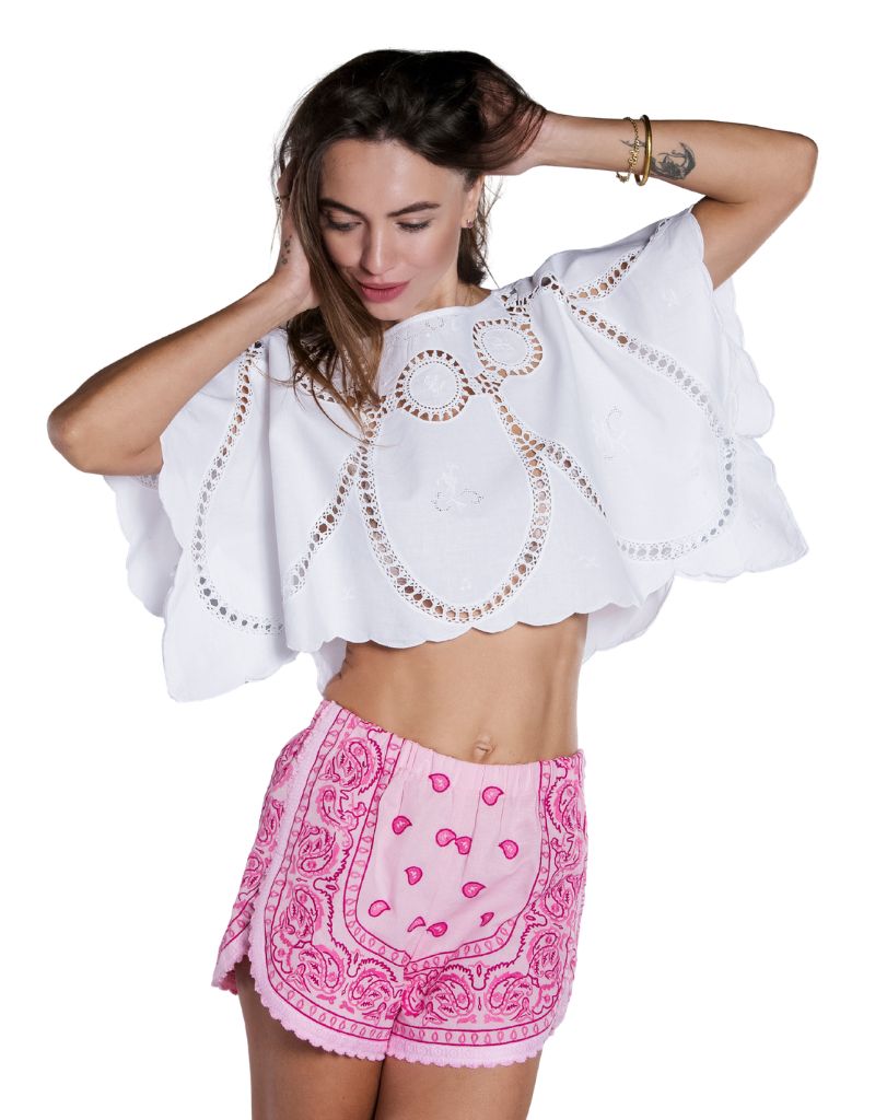 Bandana Shorts Pastel Pink Su26