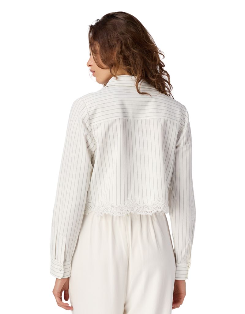 Callum Button Down White Pinstripe