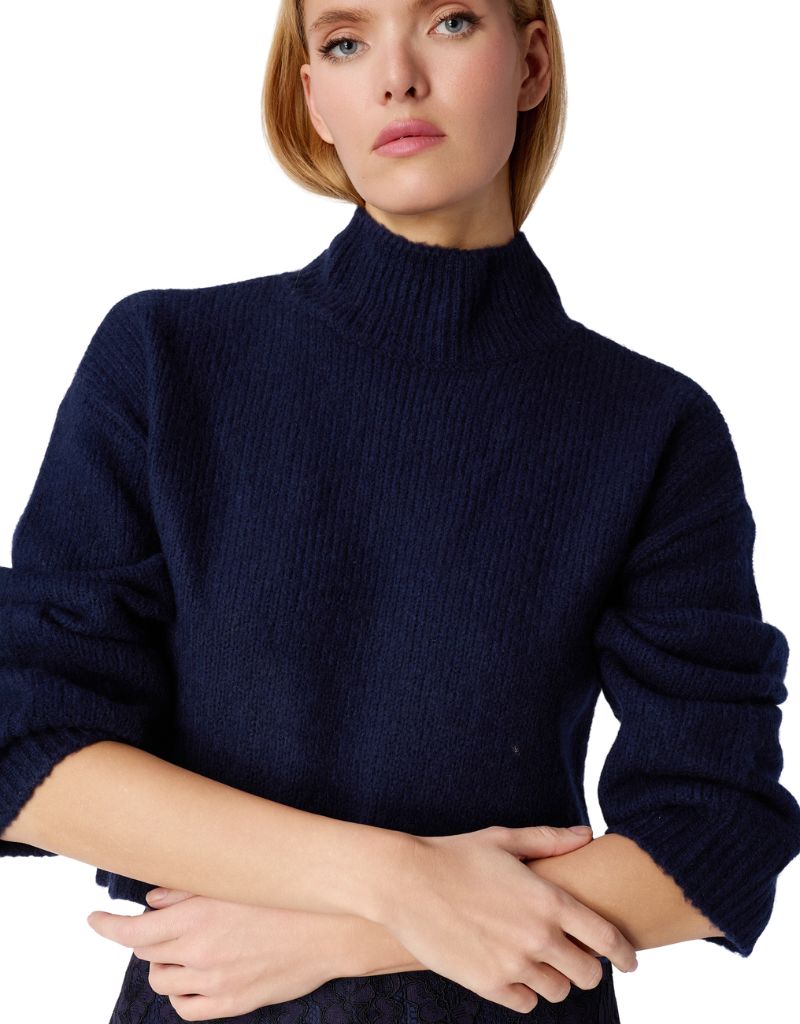 Catherine Cropped Sweater Navy F26