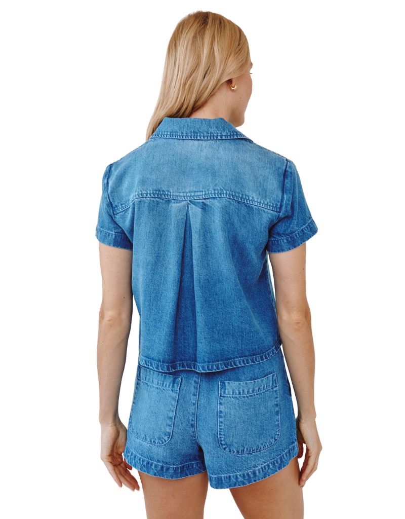 Short Sleeve Flap Pocket Shirt Spring Horizon Wash