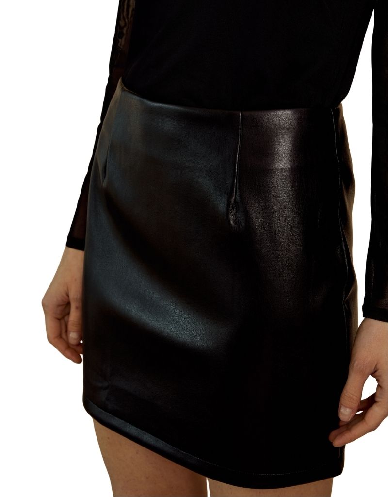 Ruti Skirt in Black Vegan Leather