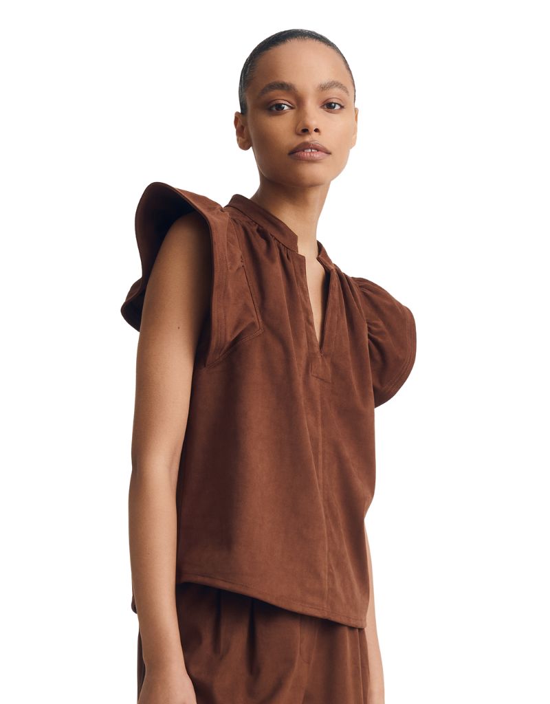 Venora Top Brown Suede