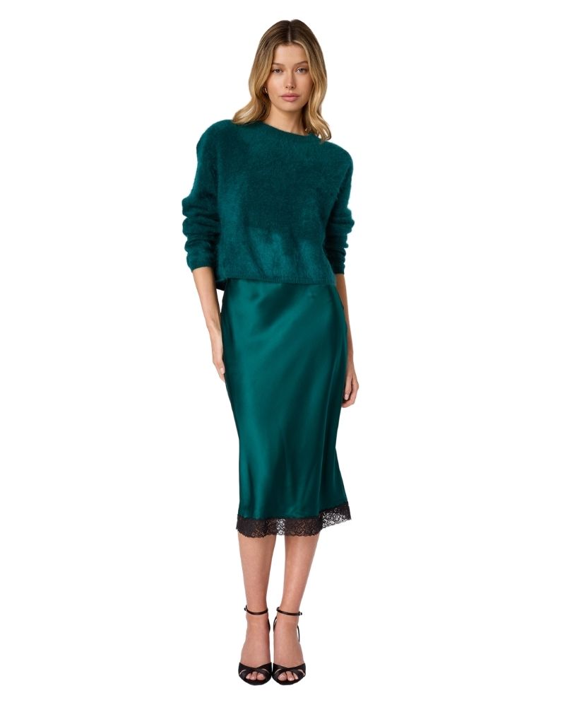 Muriel High Rise Bias Skirt Dark Green H26