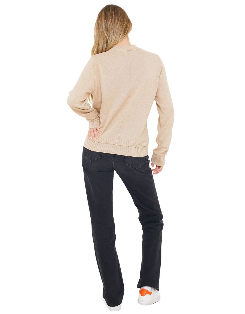 Wispr Double Welt Crew Crema