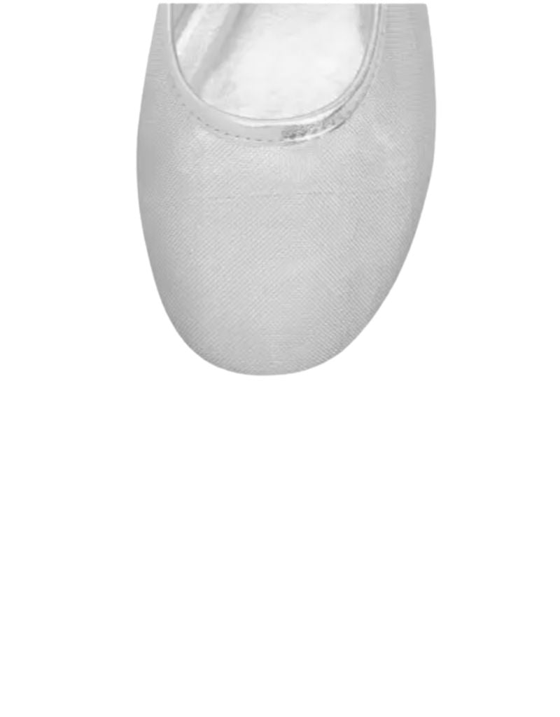 Mary Jane Mesh Round Toe Flats Silver
