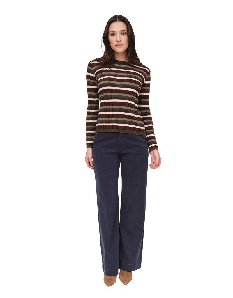 Long Sleeve Crew Tee Harvest Stripe