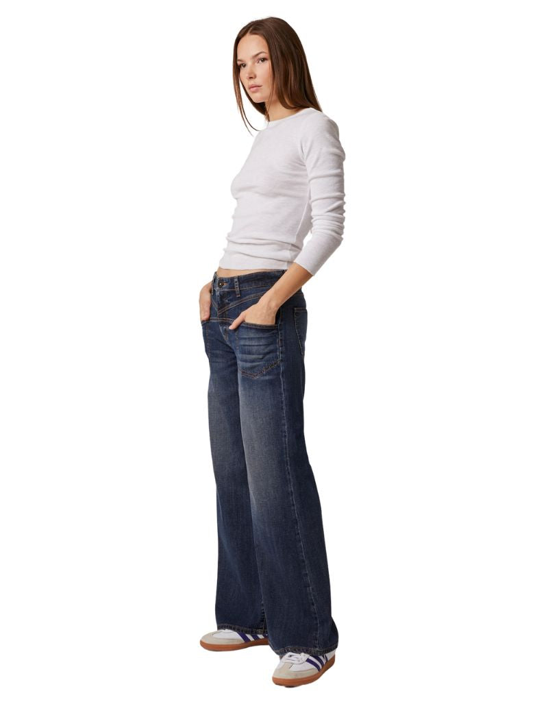 Cary High Rise Wide Leg Dark Lorient Wash