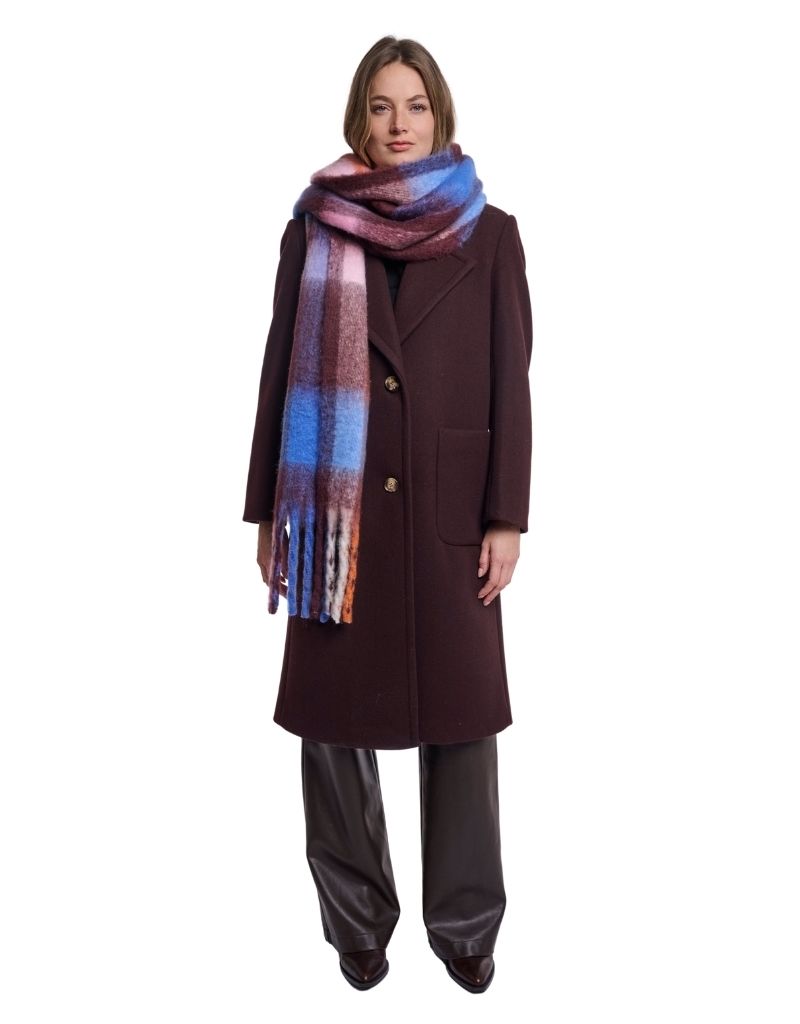 Hibbe Scarf Blue Fudge Check
