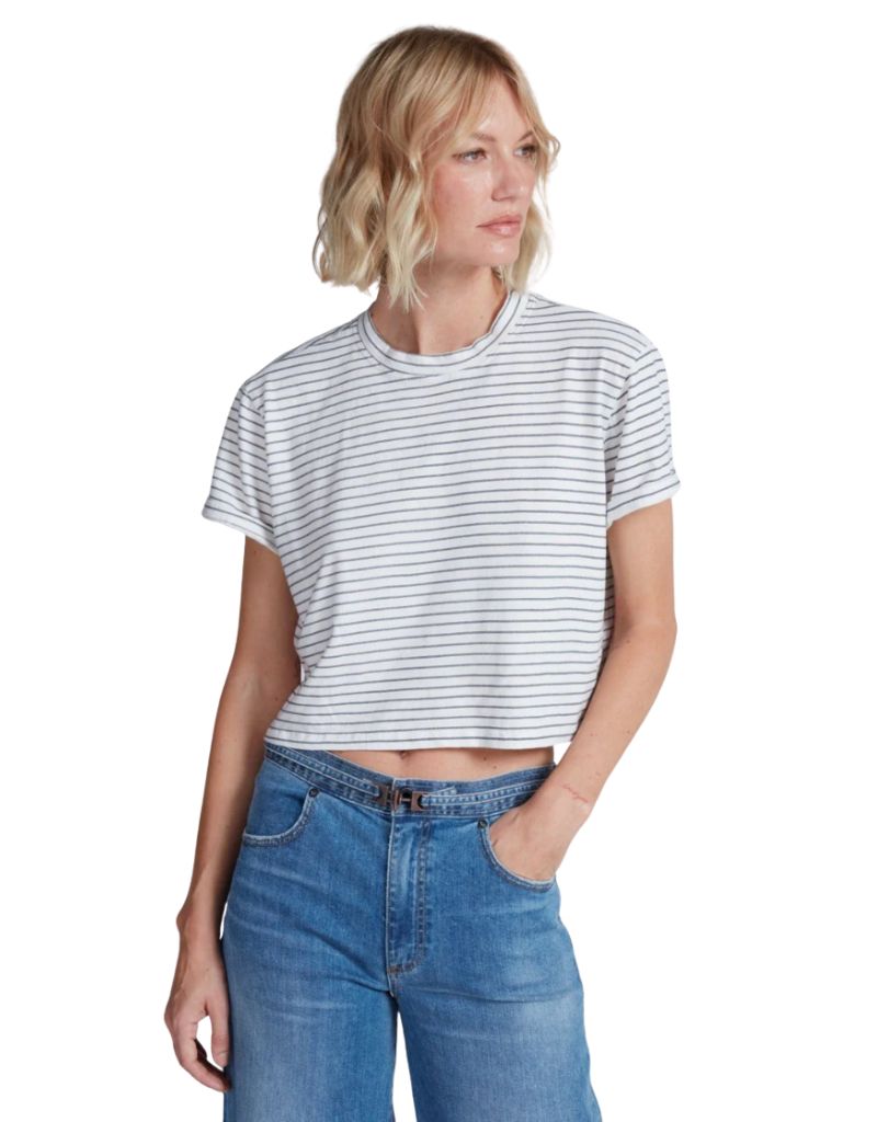 Shrunken Boy Tee Double Stripe Black