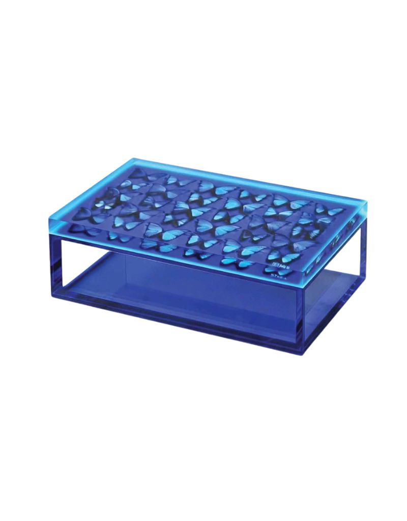 Cobalt Blue Butterfly Acrylic Keepsake Box