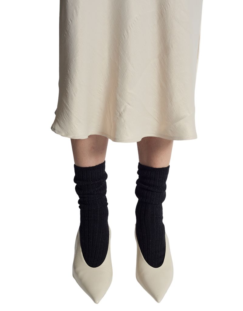 Ali Ribbed Sock Black